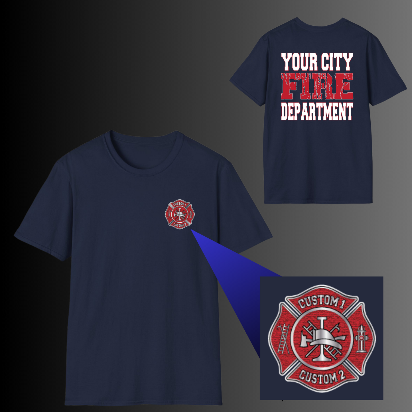 Customized Firefighter Station Tee