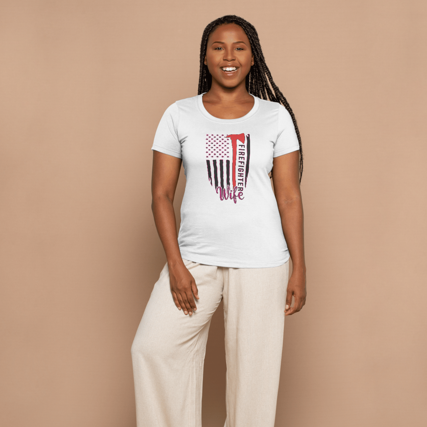 Thin Red Line Fire Wife T-shirt
