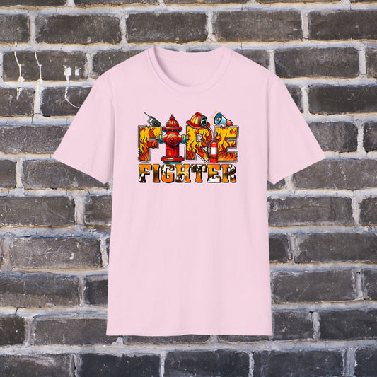 Firefighter Colorful Art Tee
