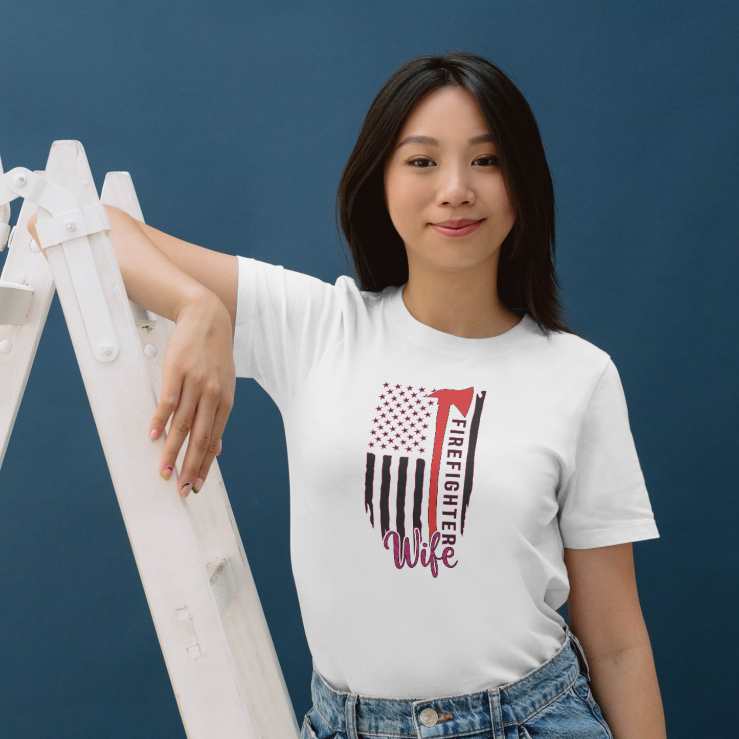 Thin Red Line Fire Wife T-shirt