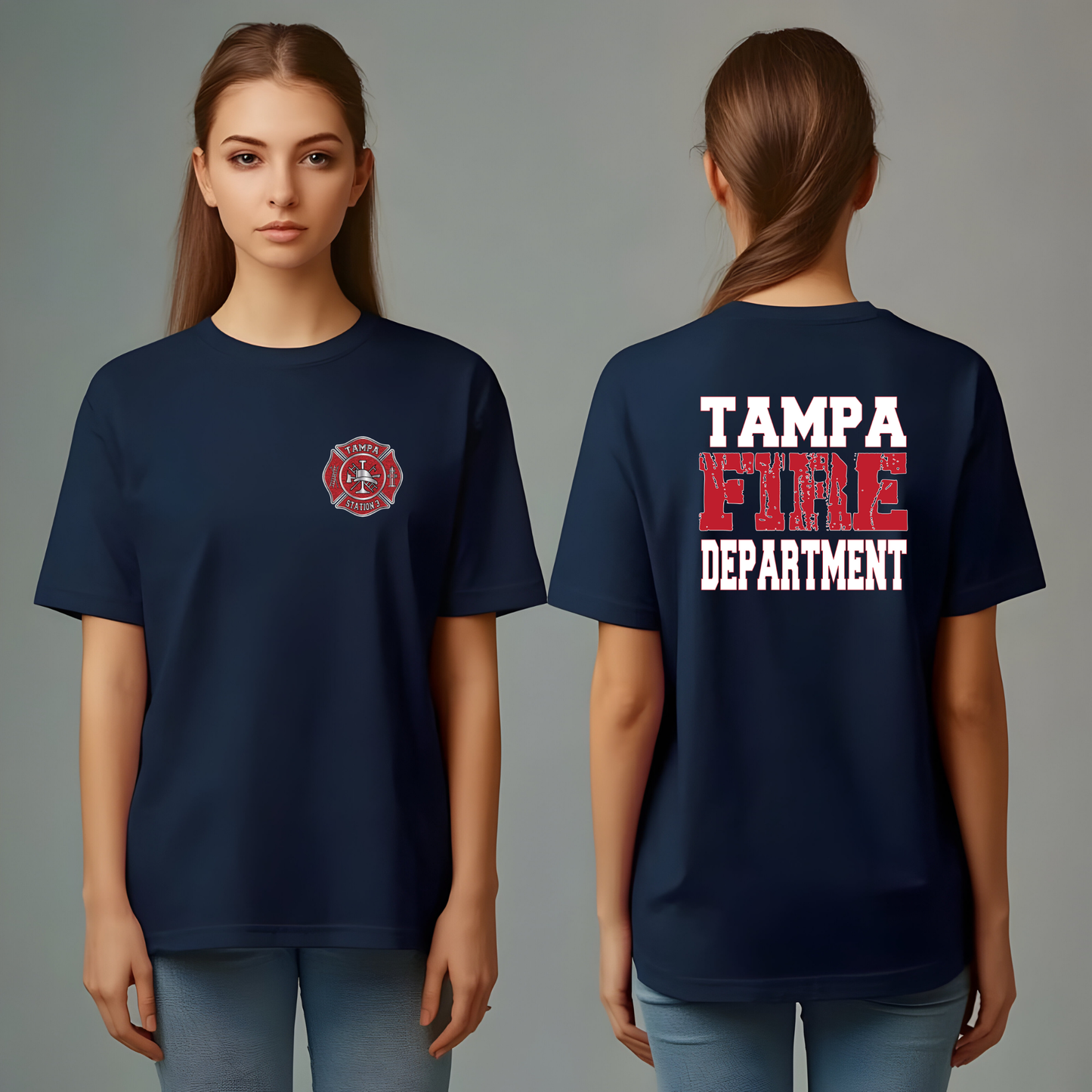 Customized Firefighter Station Tee