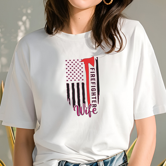 Thin Red Line Fire Wife T-shirt