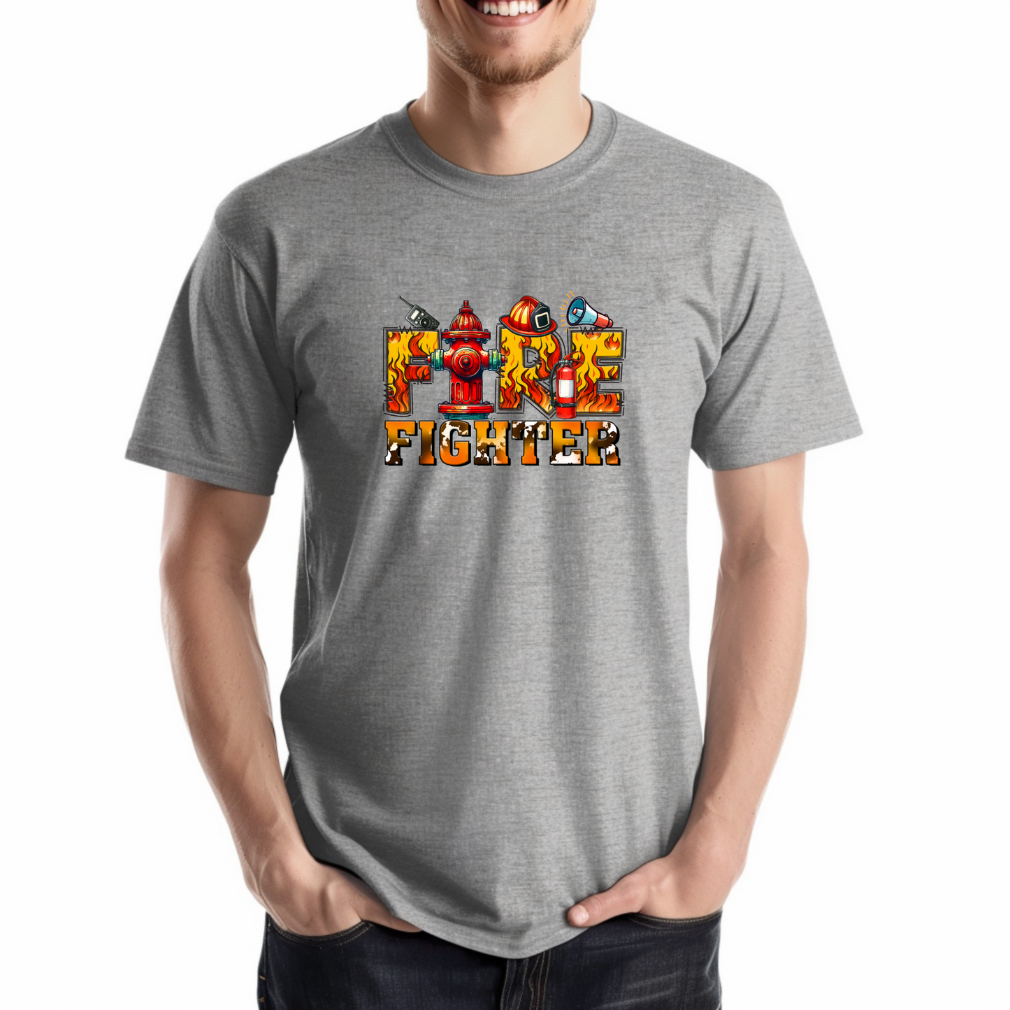 Graffiti Style Firefighter T-Shirt