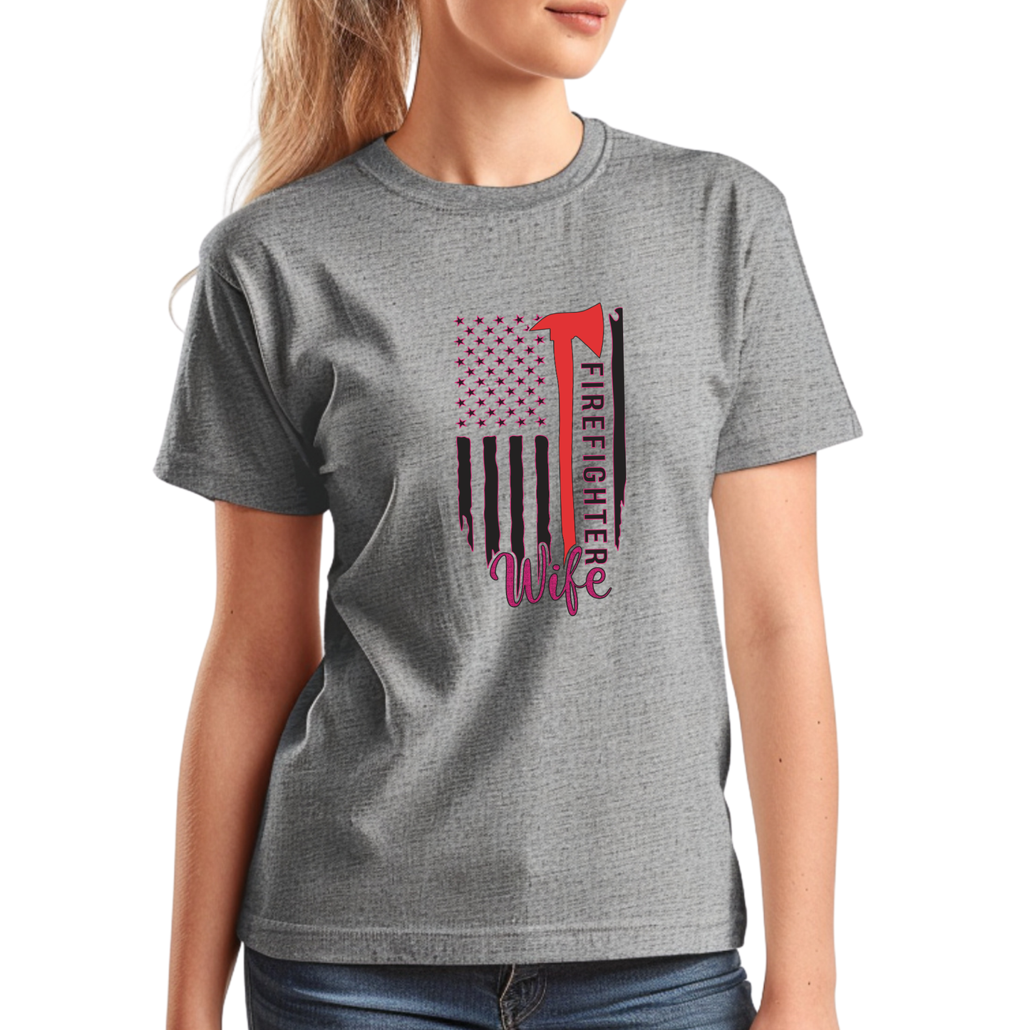 Thin Red Line Fire Wife T-shirt