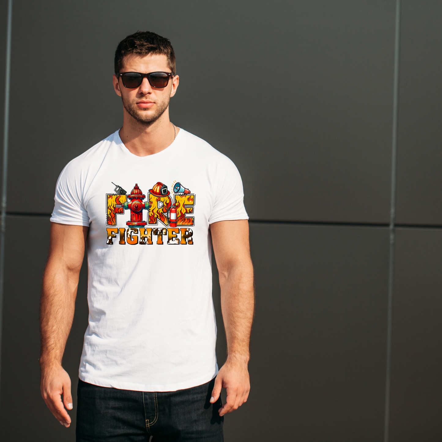 Graffiti Style Firefighter T-Shirt
