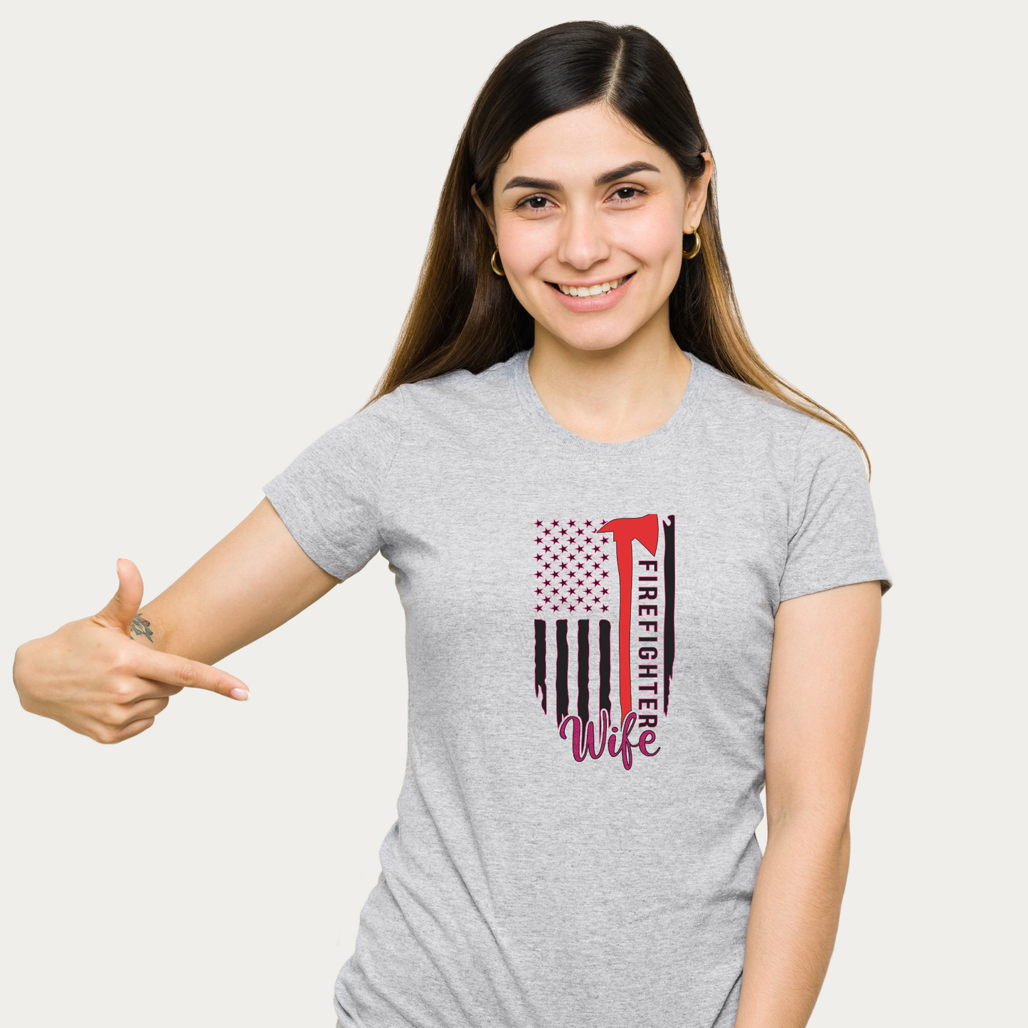 Thin Red Line Fire Wife T-shirt