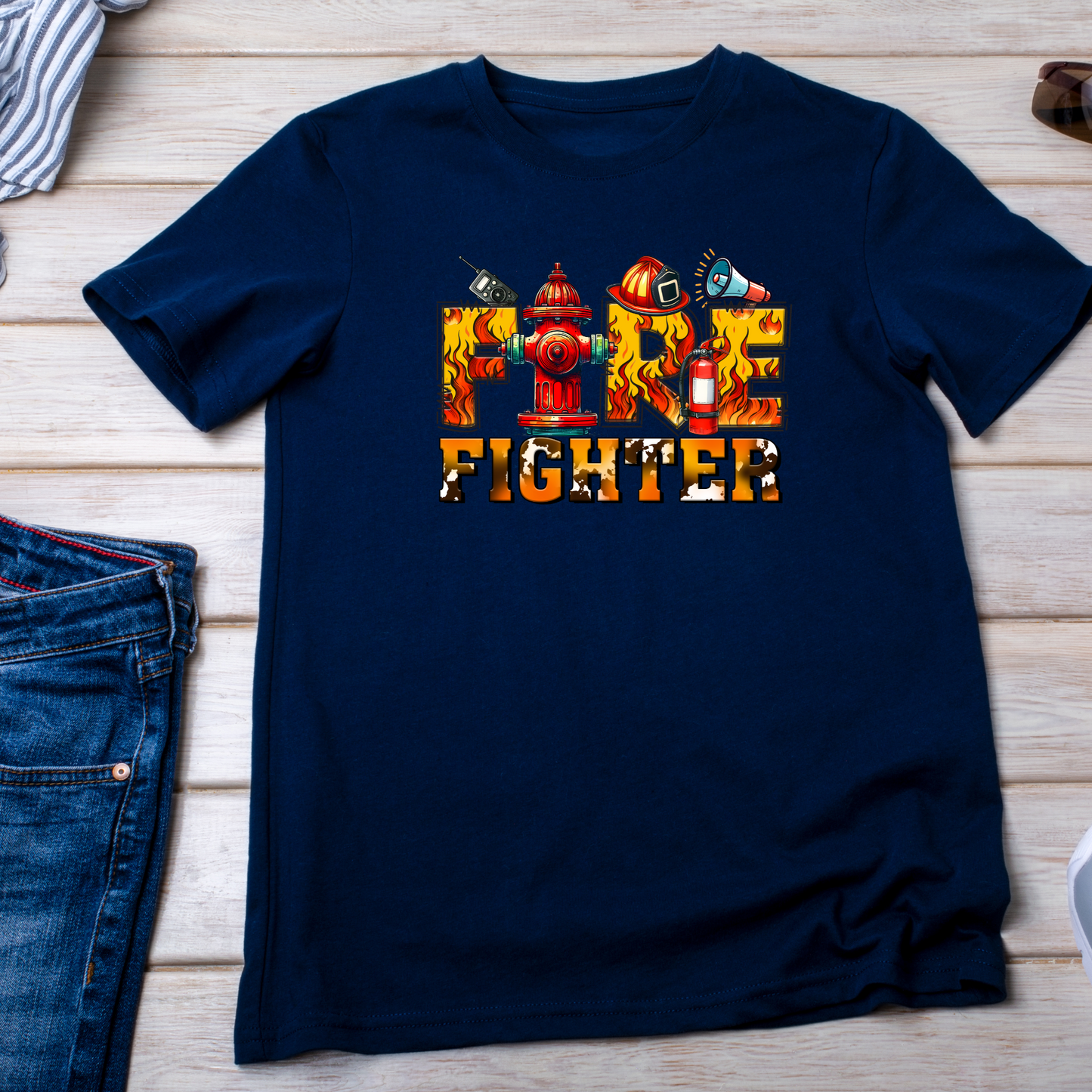 Graffiti Style Firefighter T-Shirt