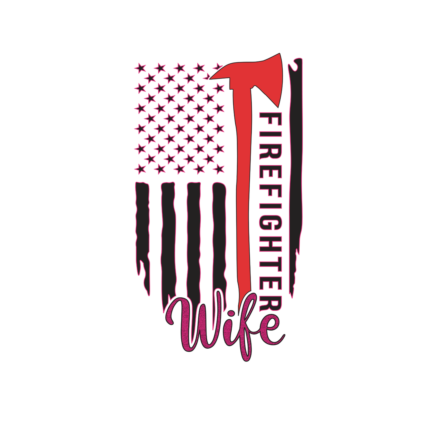 Thin Red Line Fire Wife T-shirt