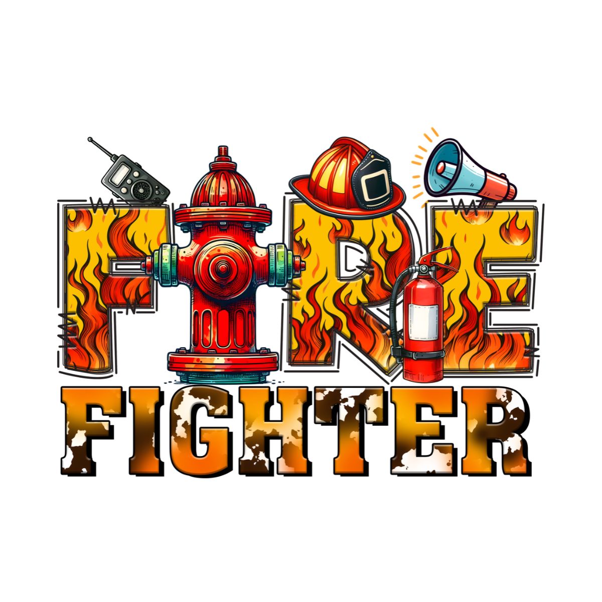 Firefighter Colorful Art Tee