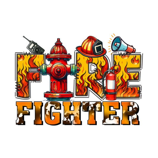 Firefighter Colorful Art Tee
