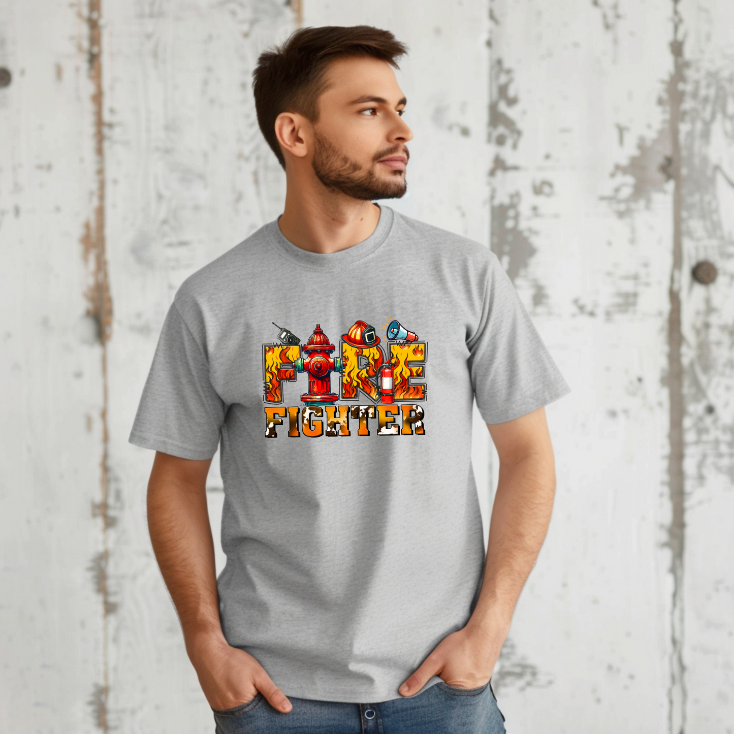 Graffiti Style Firefighter T-Shirt