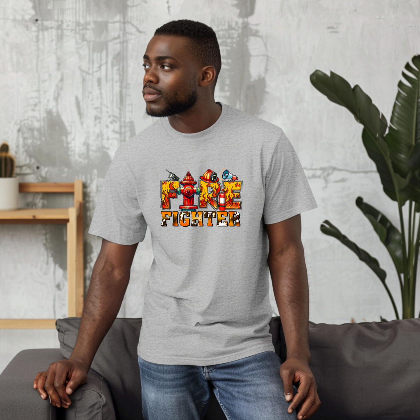 Graffiti Style Firefighter T-Shirt