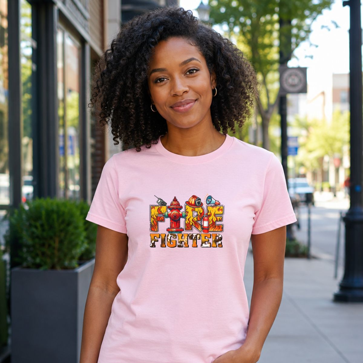 Firefighter Colorful Art Tee